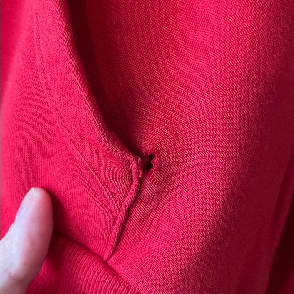 Nike SMALL women’s classic cotton fleece swoosh red pullover hoodie sweatshirt